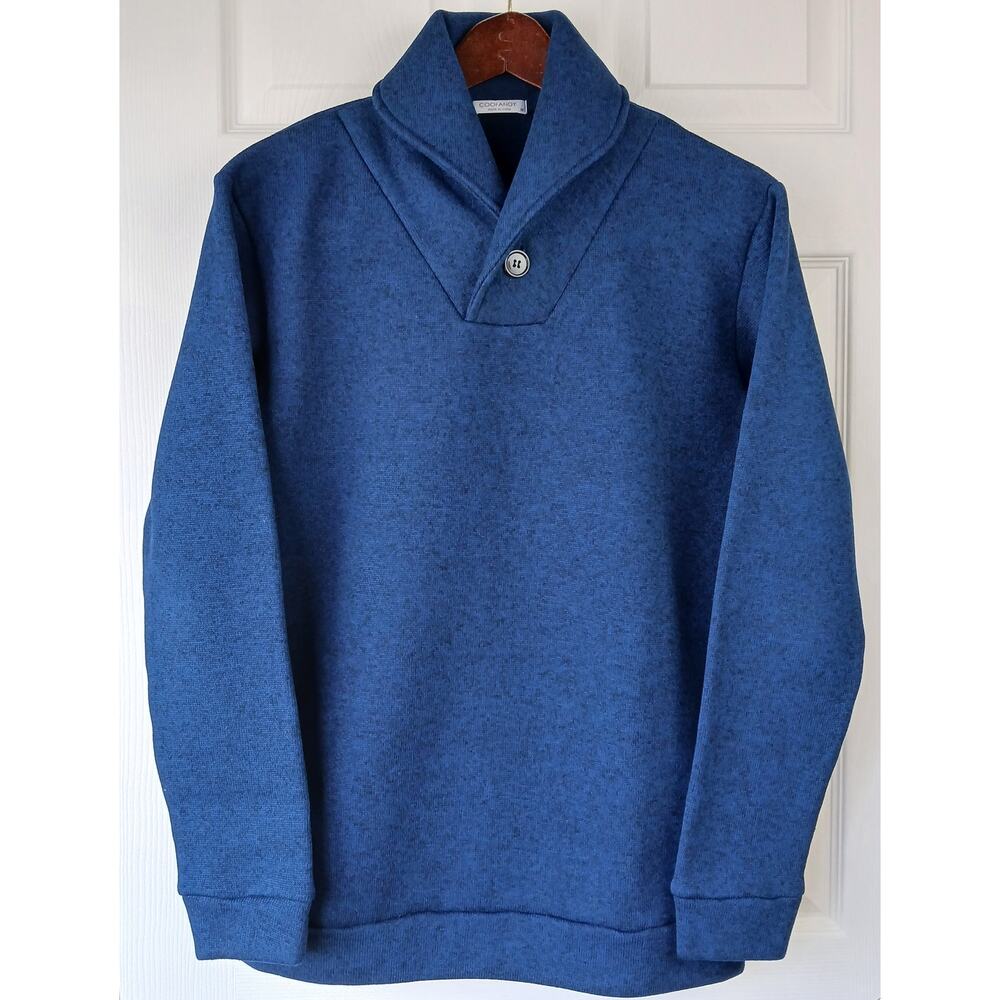 Coofandy Shawl Collar Fleece Sweater Sweatshirt Men's Medium comfy pullover knit - Picture 2 of 10